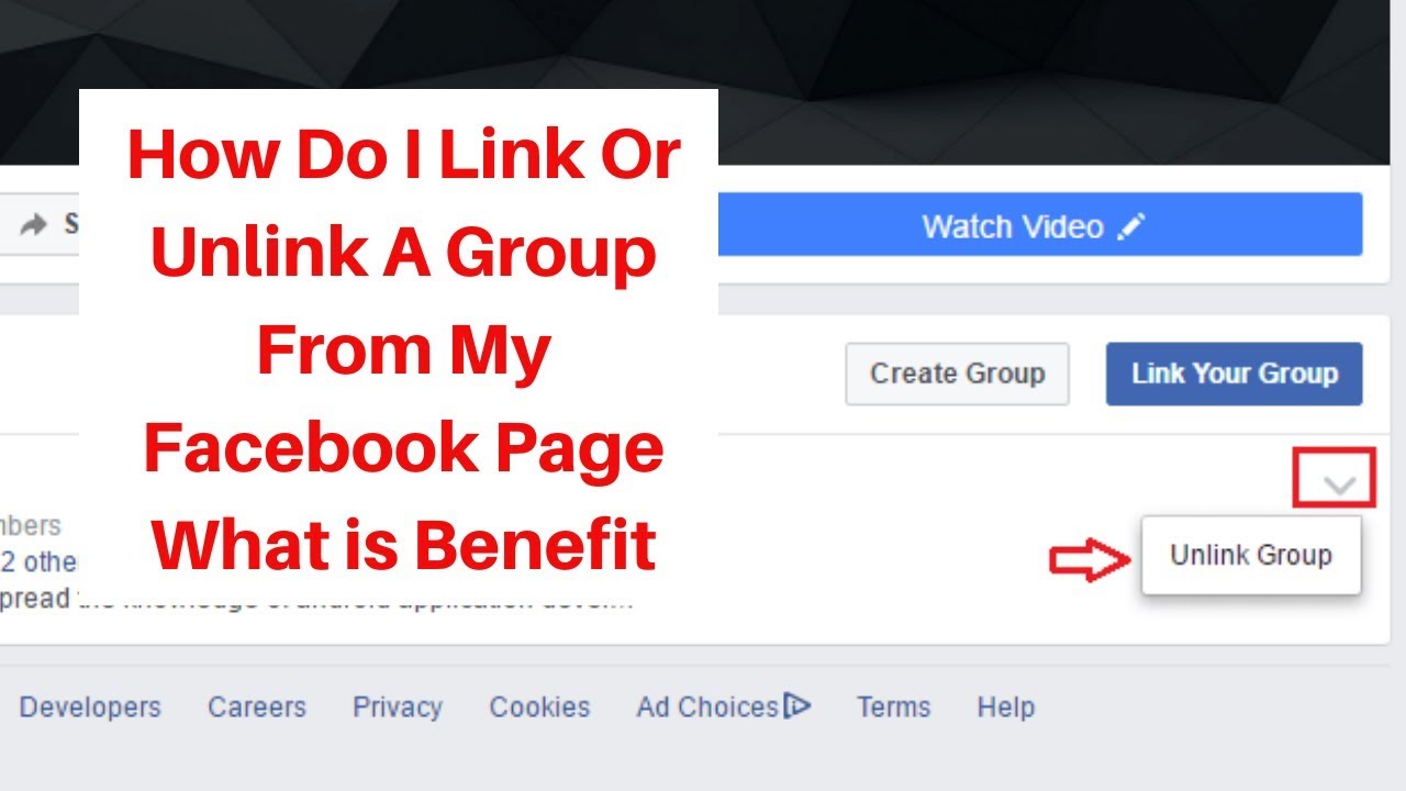 How do I link or unlink a group from my Facebook Page