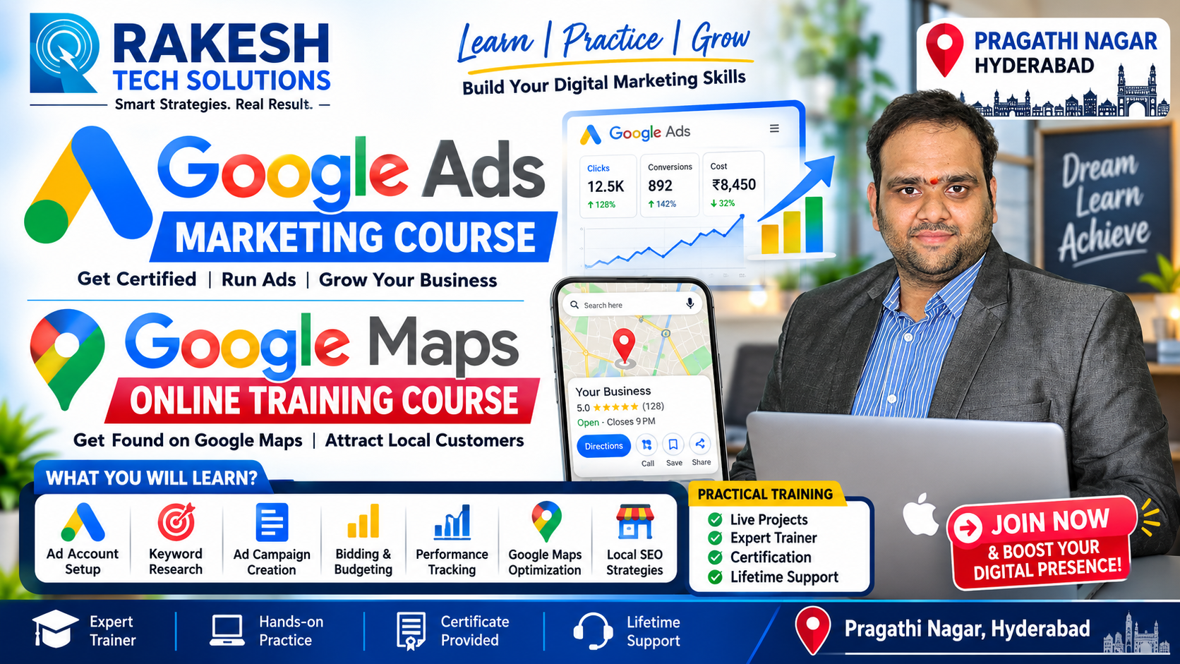 Learn Google Ads Marketing and Google Maps SEO from Basics to Practical Campaigns